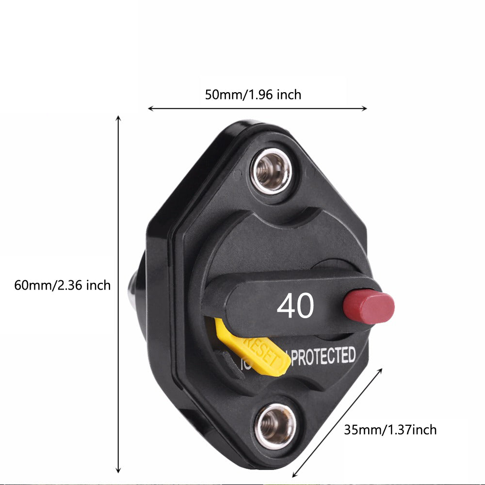 40A Disyuntor Estéreo Golpe Reemplace el interruptor de fusible de reinicio para Car Audio Marine