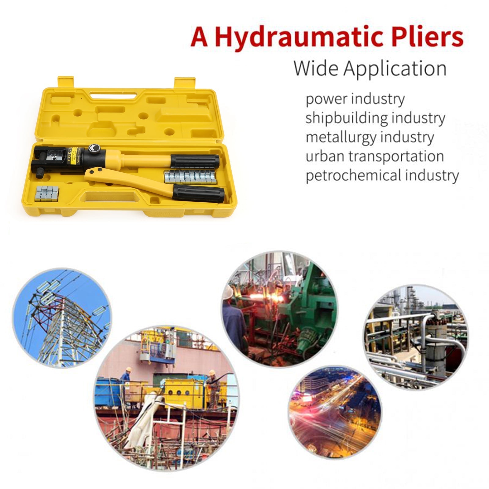 10톤 개량형 유압 와이어 배터리 케이블 러그 단자 크림퍼 및 8개 다이