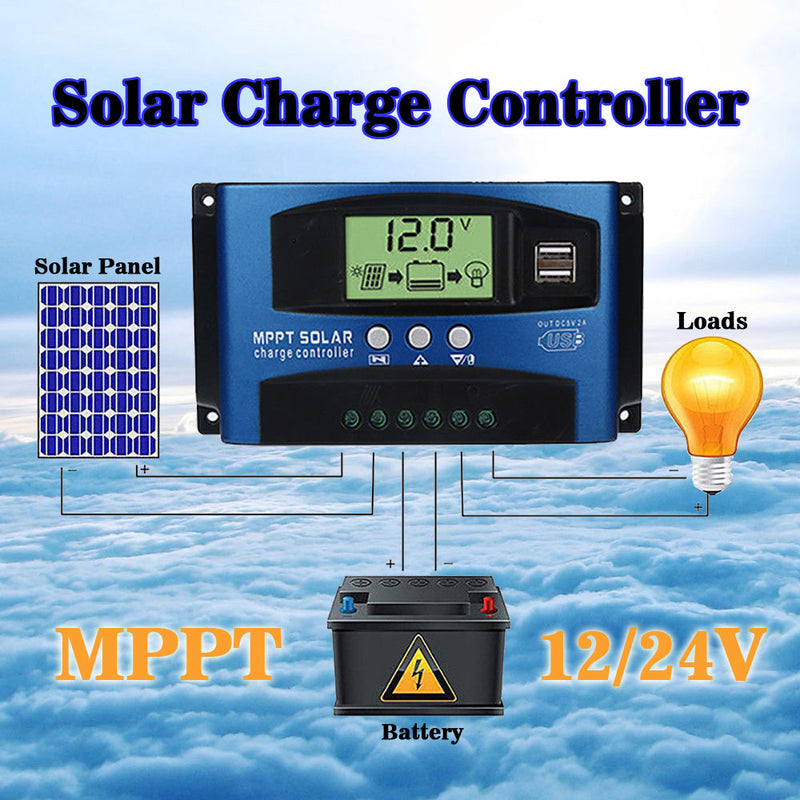 12V-48V MPPT PWM Controlador de carga solar Cargador de litio Lifepo4 de plomo-ácido 
