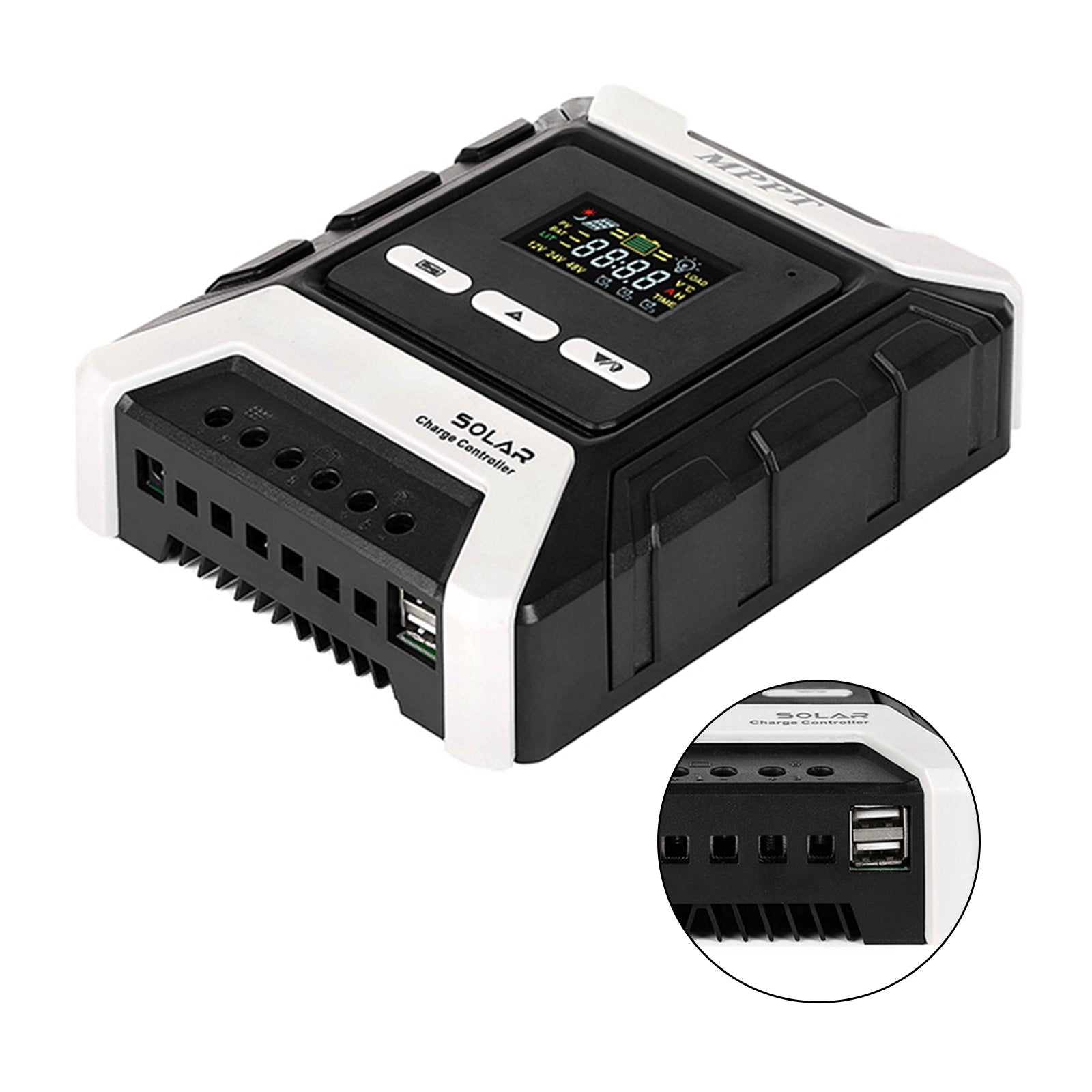 MPPT AUTO Dual USB Wind Solar Hybrid Charge Controller Charger 12V-60V