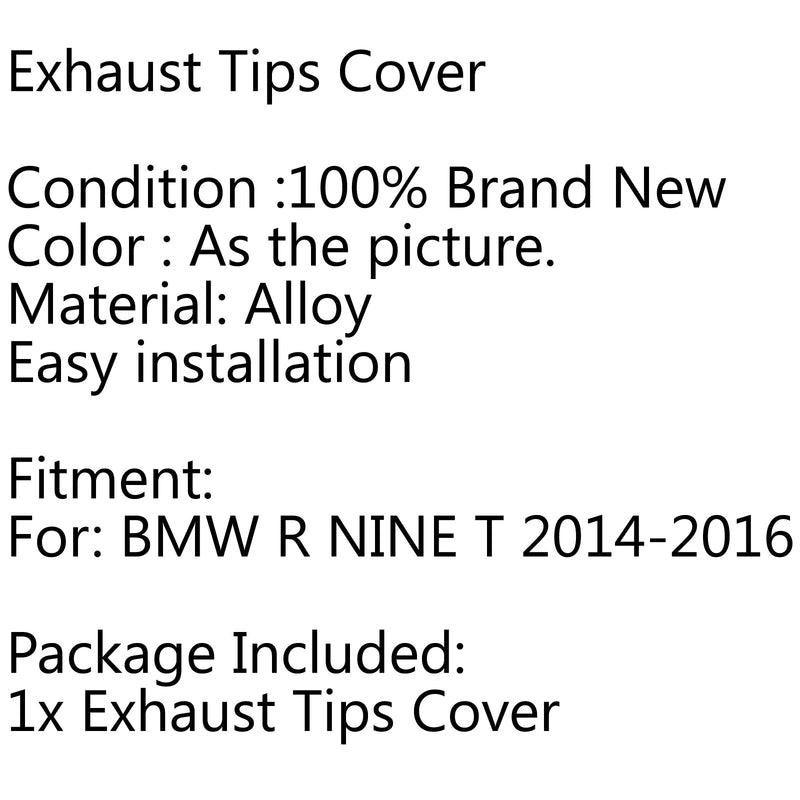 Marco de cubierta de puntas de escape negro/cromo para BMW R1200R R NINE T 2014-2016 genérico