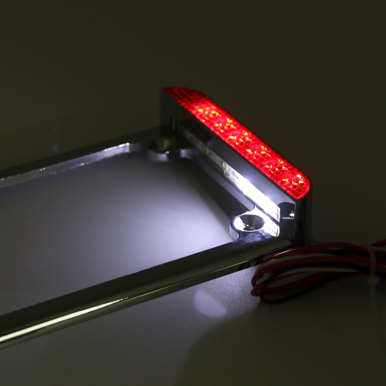 Universal Motorcycle 3 LED License Plate Frame With LED Tail Brake Light Generic