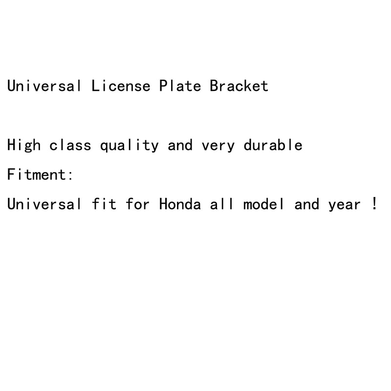 إطار تثبيت عالمي للوحة الترخيص لسيارة Honda CBR600RR 1000RR أسود عام