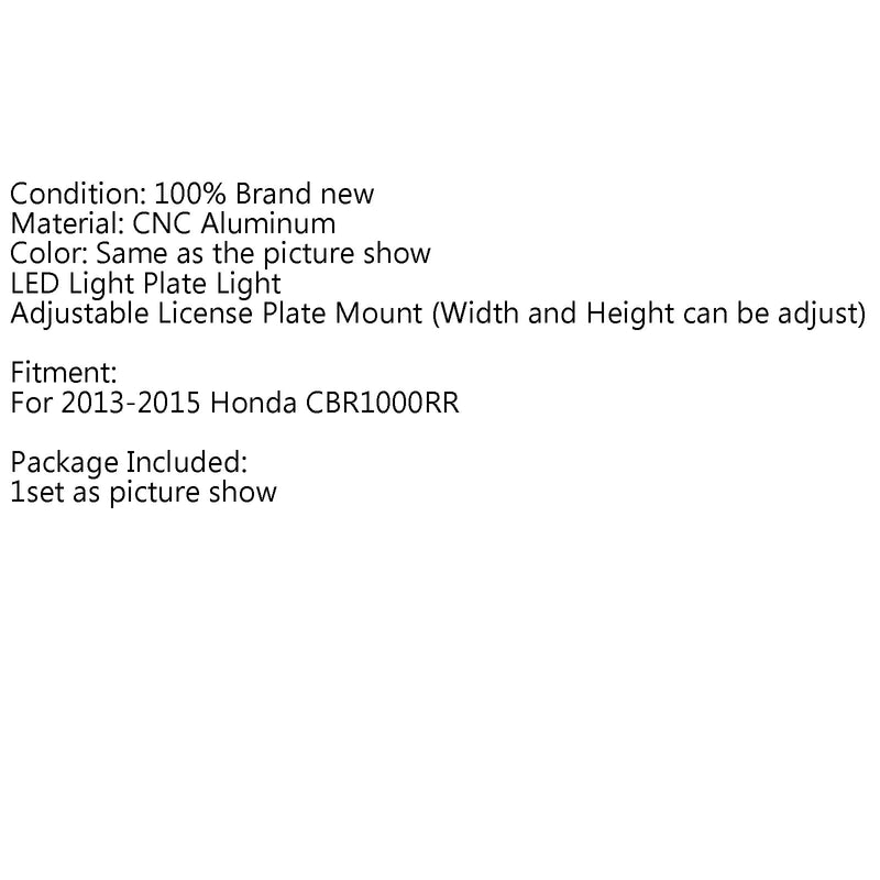 قابل للتعديل لوحة ترخيص جبل حامل قوس لهوندا CBR1000RR 2013-2015 عام