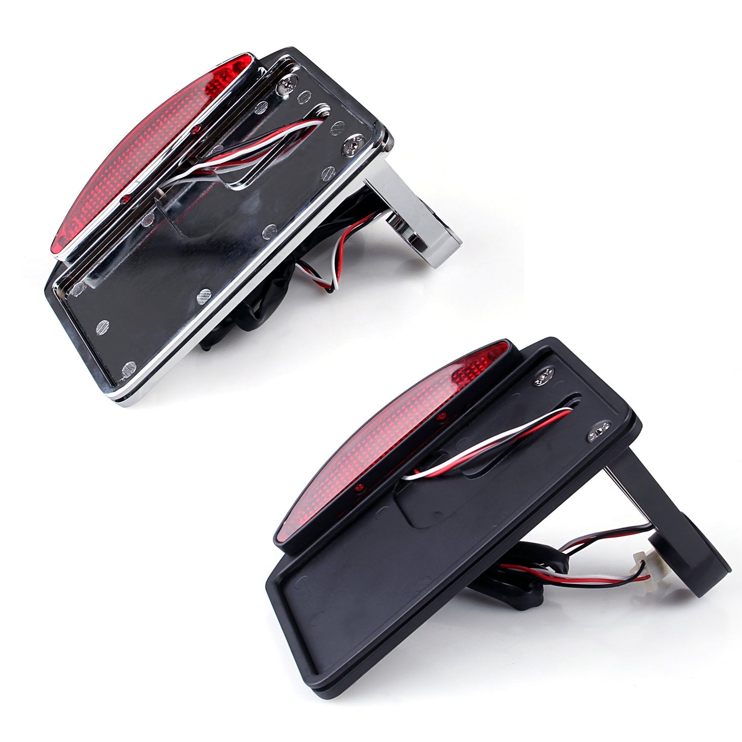 Side Mount License Plate LED Tail Brake Light For Harley Customs Choppers