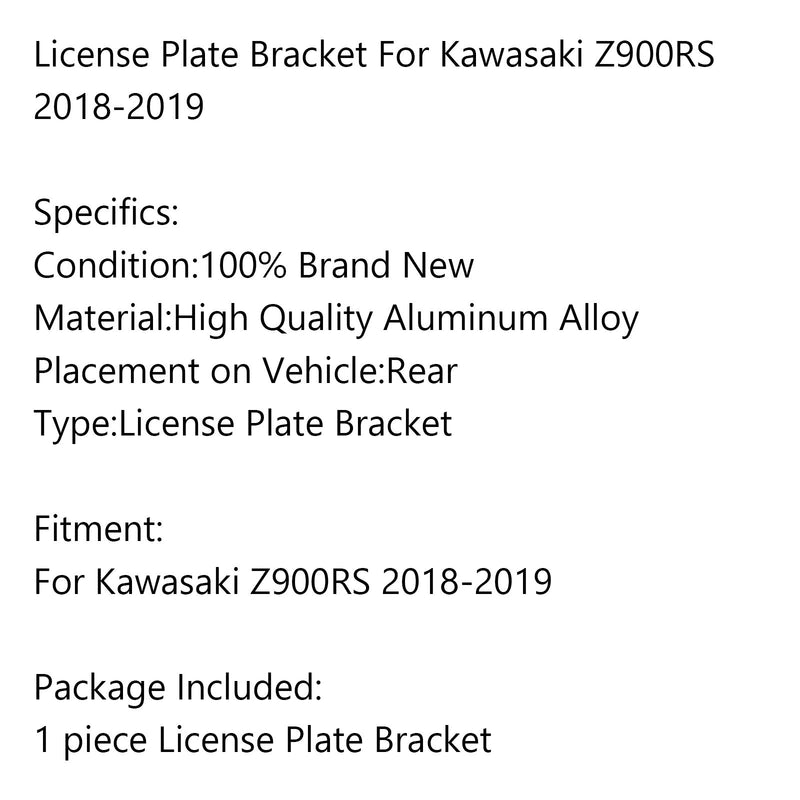 Soporte de matrícula LED para motocicleta CNC para Kawasaki Z900RS 2018-2019 genérico