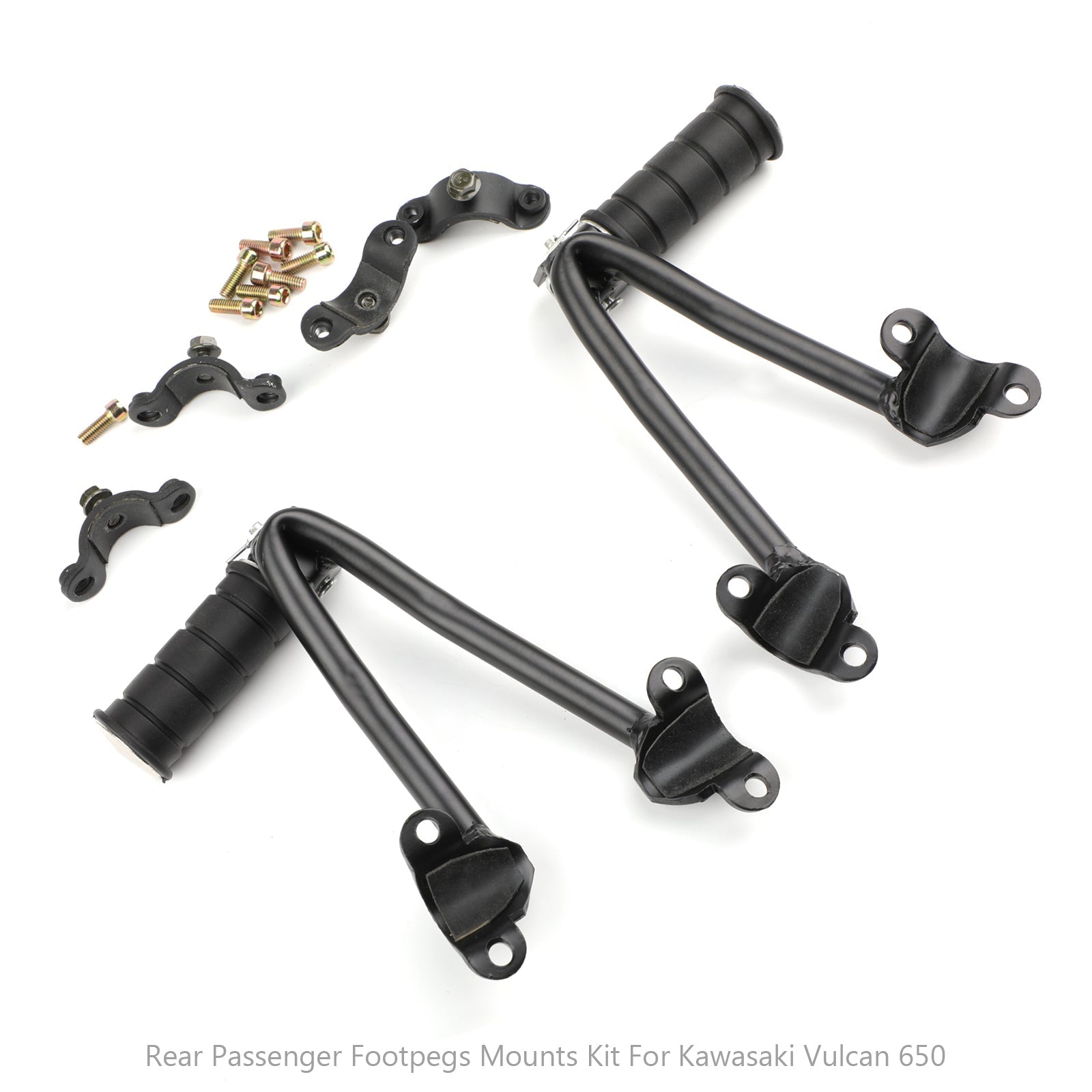 Soporte de clavija de pie de pasajero trasero para Kawasaki Vulcan 650 VN650 2015+ negro genérico