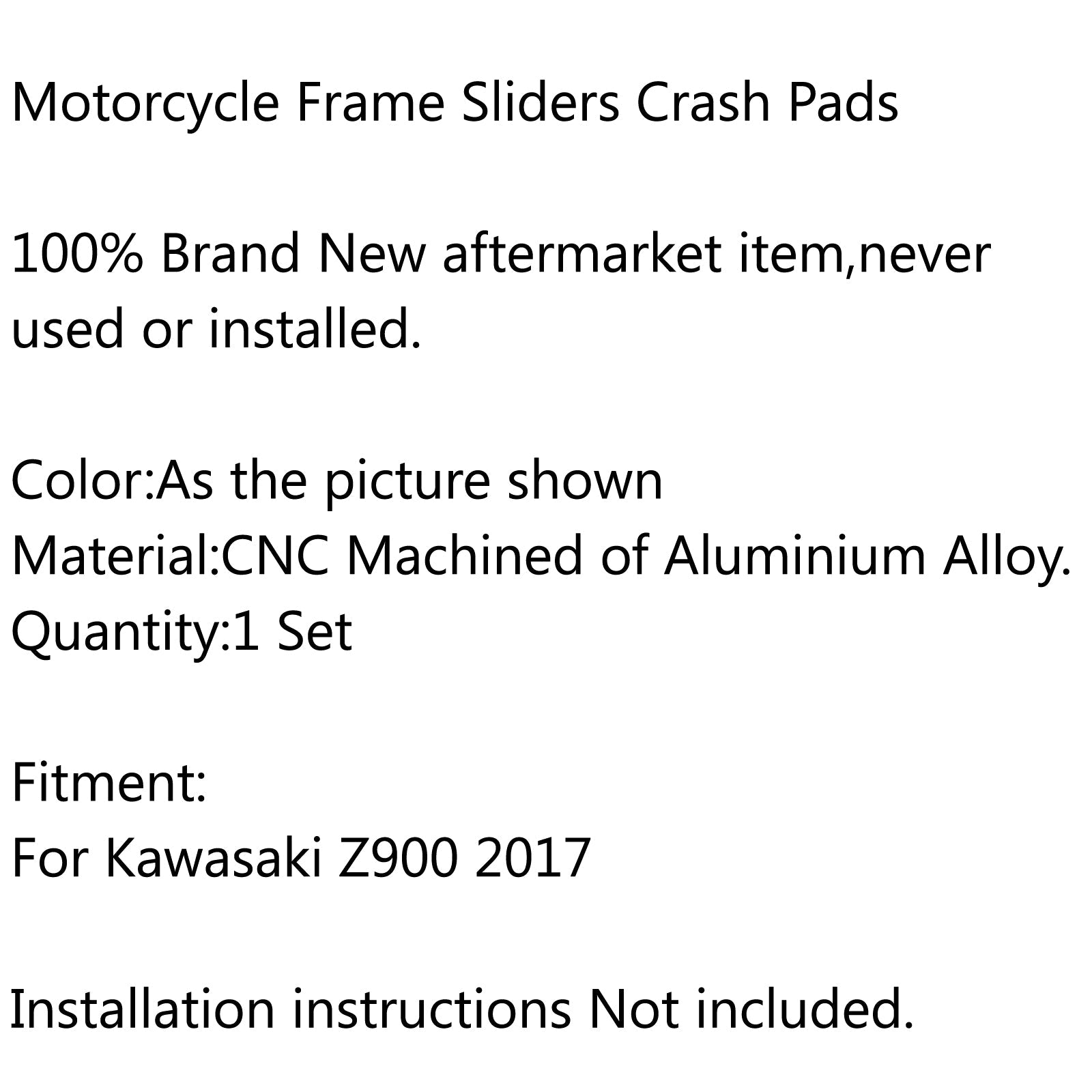 Billet Alunminum Engine Crash Pad Protection Fit for Kawasaki Z900 Z 900 2017 2018 2019 2020 2021 Generic