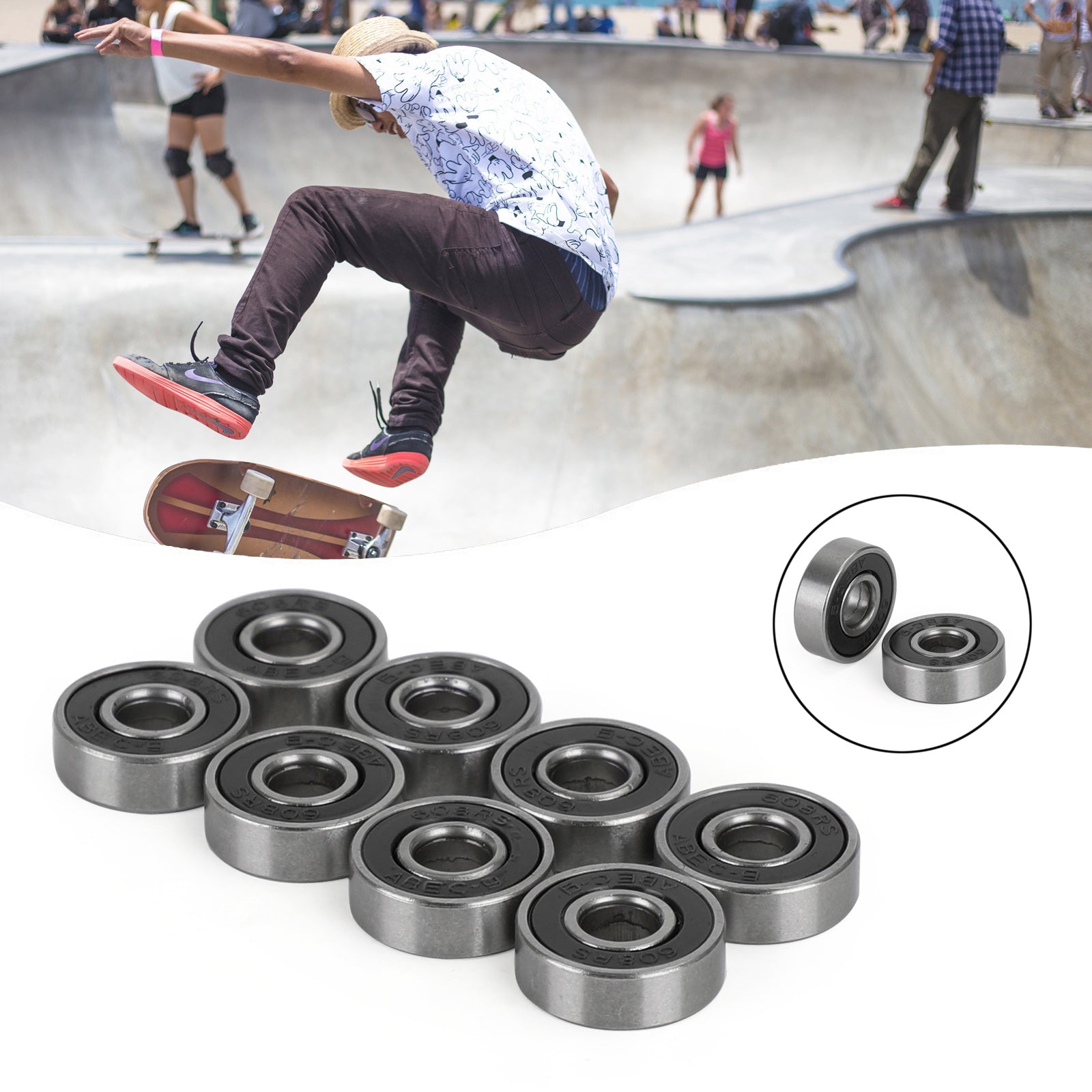 لوح التزلج Longboard محامل الكرسي المتحرك Percision 608RS ABEC9 تحمل 8x22x7mm