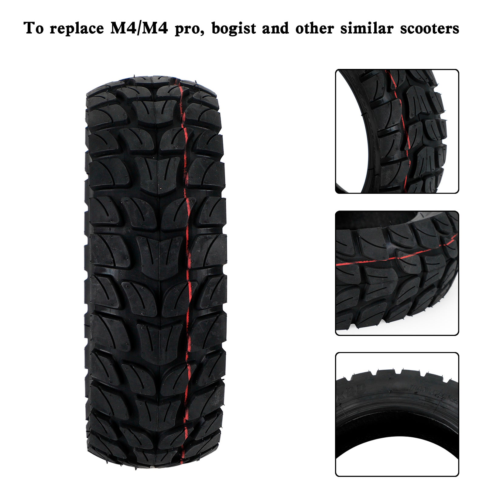 10x3"/255x80 Off-Road Outer Tyre+innerTube For KUGOO M4 Zero etc 80/65-6