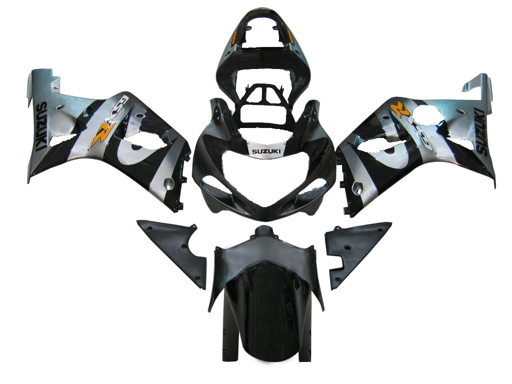 Fairings 2000-2002 سوزوكي GSXR 1000 فضي وأسود عام