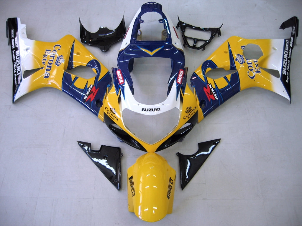 Fairings 2000-2002 سوزوكي GSXR 1000 أصفر وأزرق كورونا GSXR عام