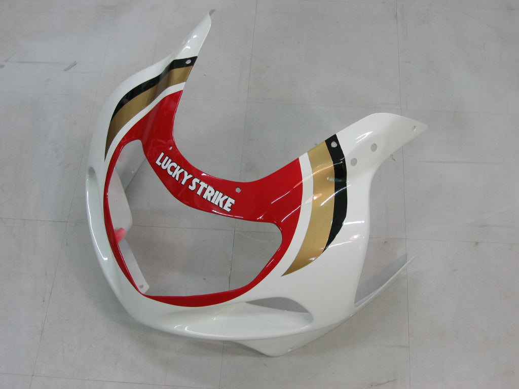 Fairings 2000-2002 سوزوكي GSXR 1000 أبيض وأحمر لاكي سترايك عام