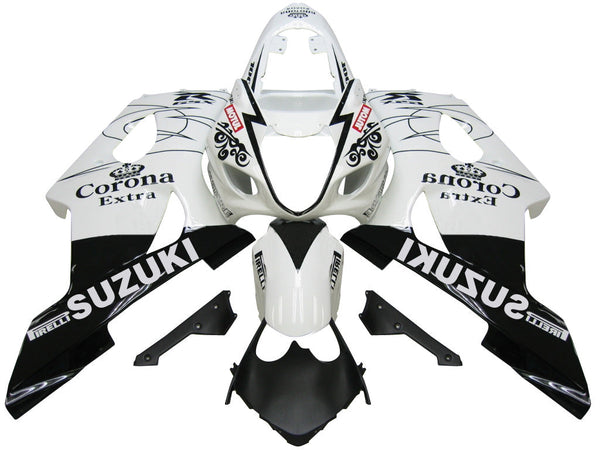 Fairings 2003-2004 سوزوكي GSXR 1000 أبيض وأسود كورونا سوزوكي عام