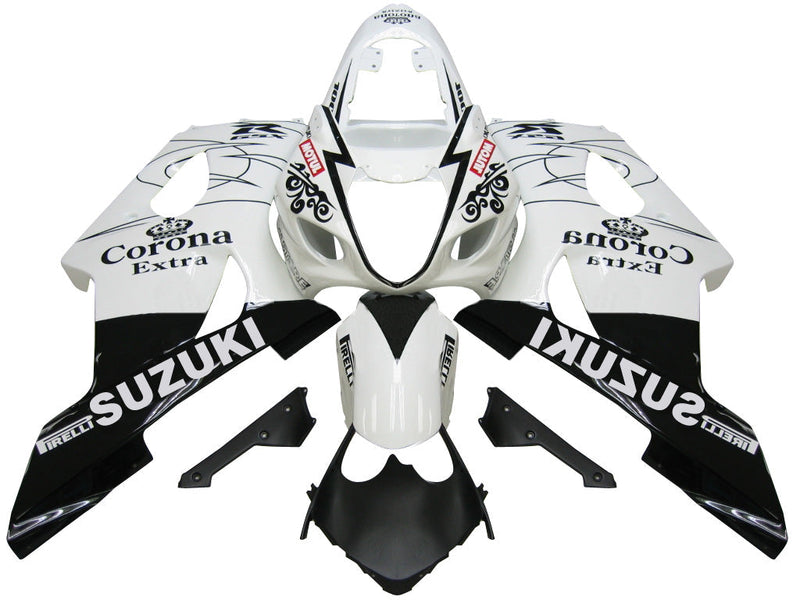 Fairings 2003-2004 سوزوكي GSXR 1000 أبيض وأسود كورونا سوزوكي عام