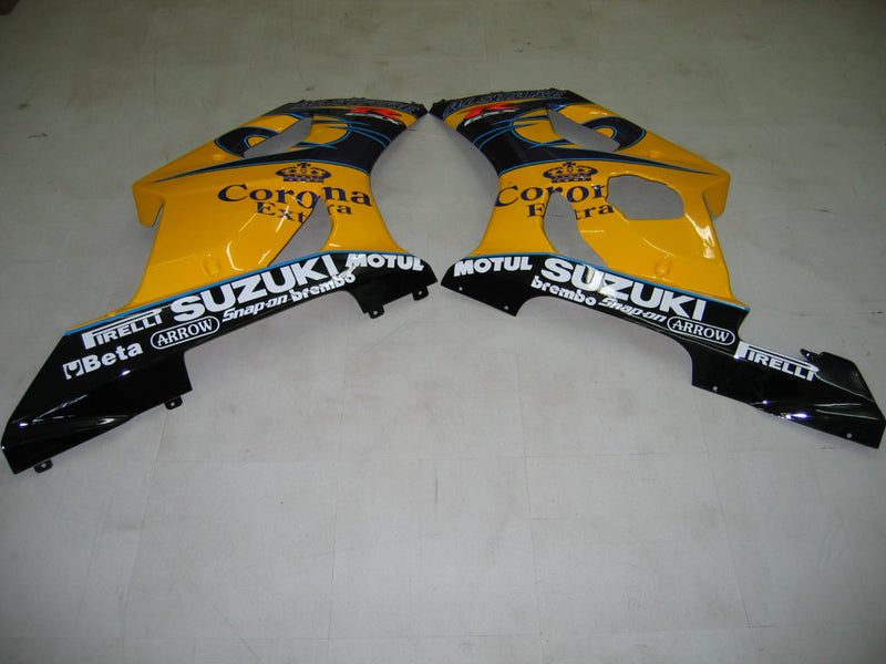 Fairings 2003-2004 سوزوكي GSXR 1000 كورونا أصفر وأبيض عام