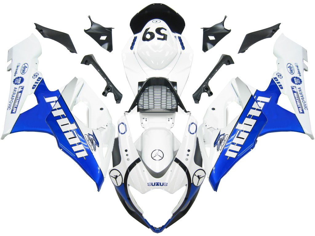 Fairings 2005-2006 Suzuki GSXR 1000 White & Blue Jordan  Generic