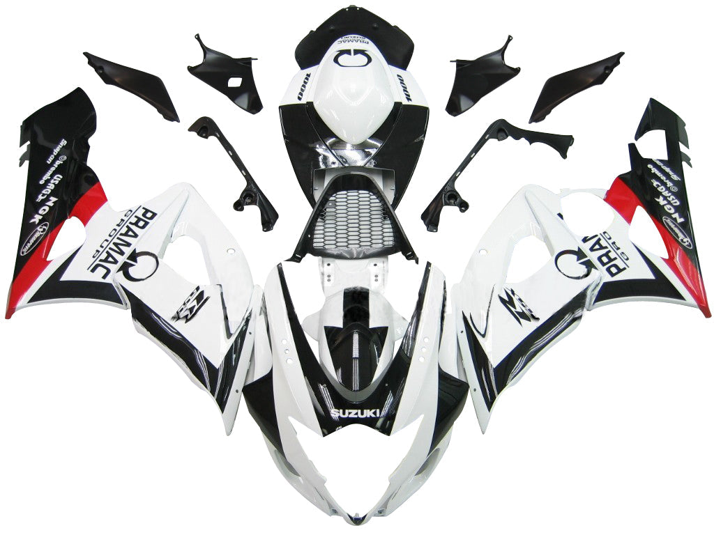 Fairings 2005-2006 Suzuki GSXR 1000 White Black Pramac  Generic