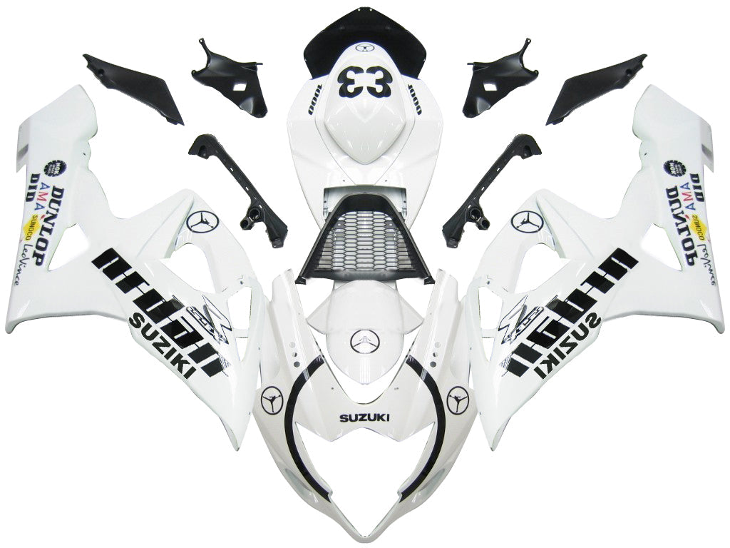 Fairings 2005-2006 Suzuki GSXR 1000 White & Black Jordan  Generic