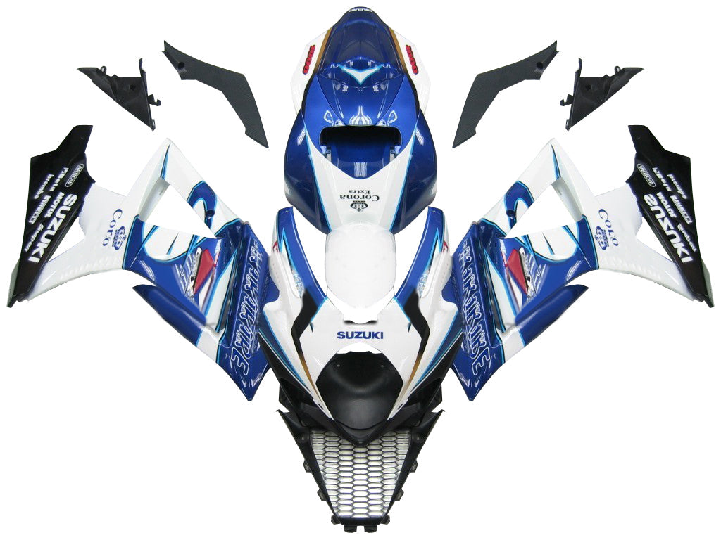 Fairings 2007-2008 Suzuki GSXR 1000 White Blue Alstare Corona  Generic