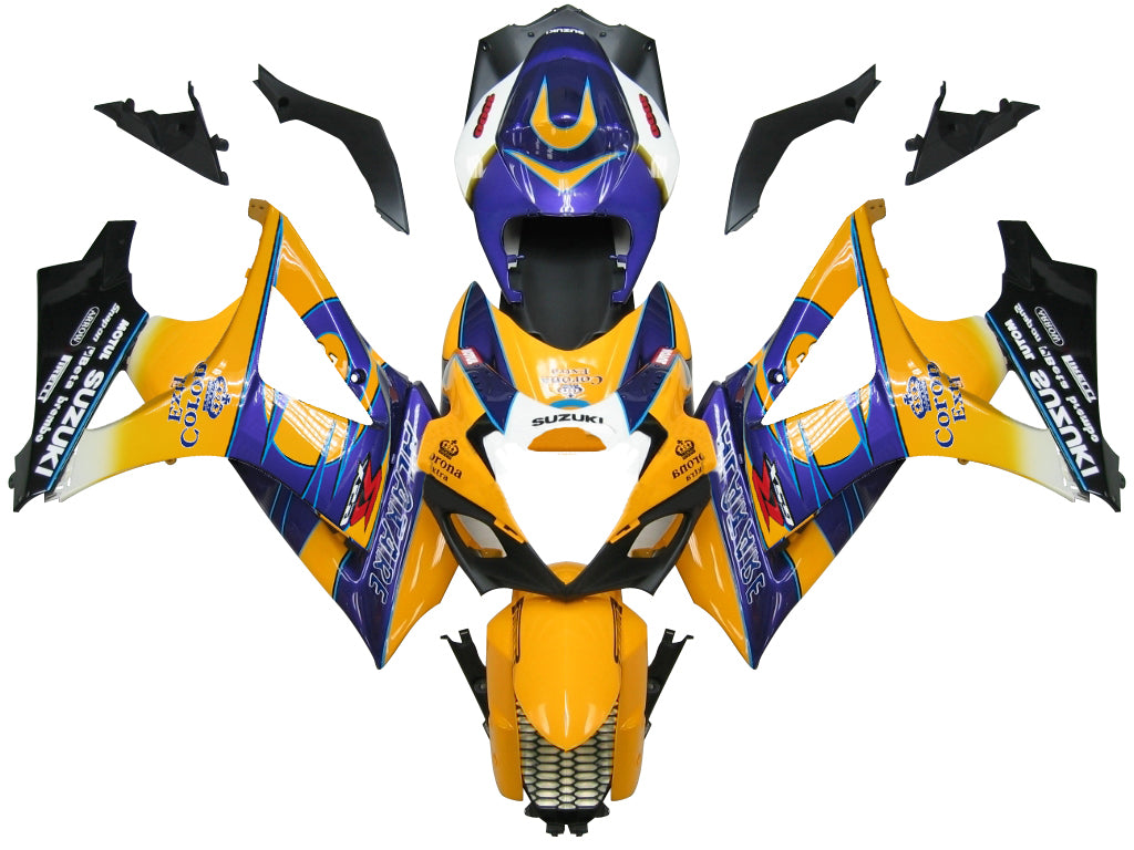 Fairings 2007-2008 Suzuki GSXR 1000 Yellow Blue Alstare Corona   Generic