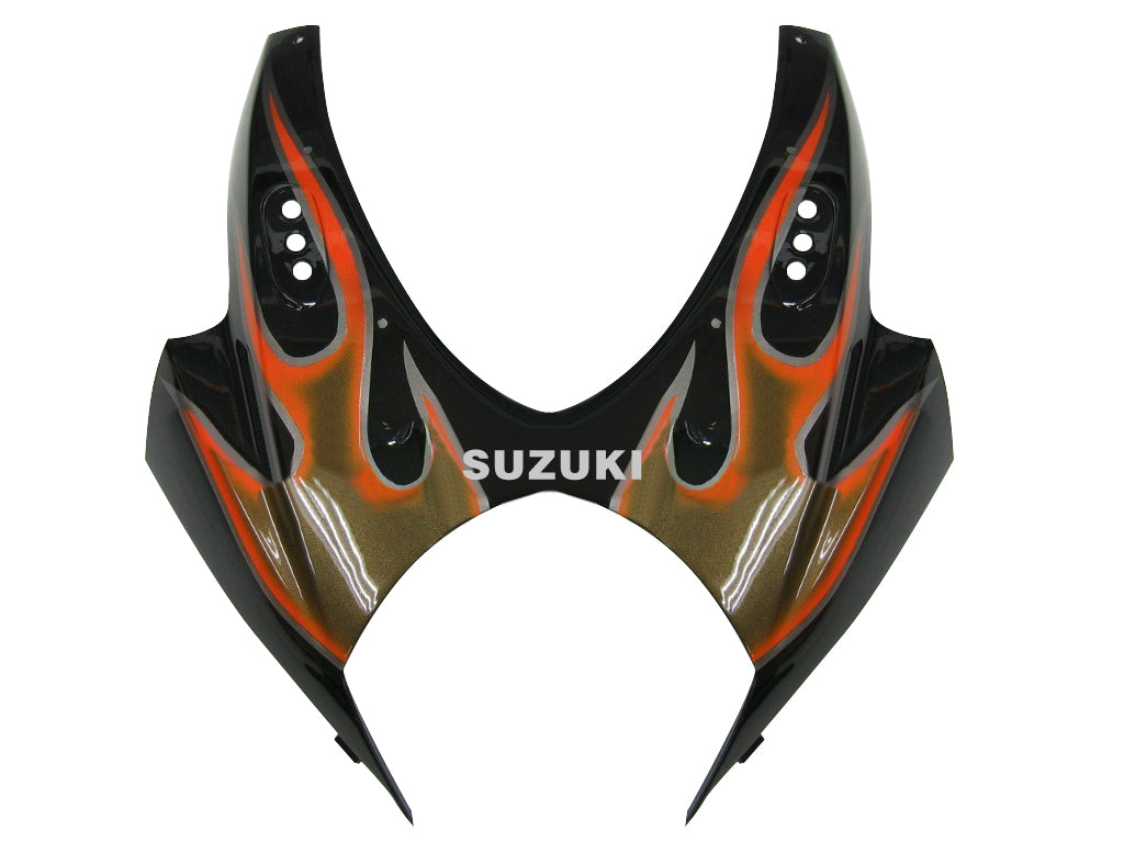 Fairings 2007-2008 Suzuki GSXR 1000 Black & Orange Gold Flame  Generic