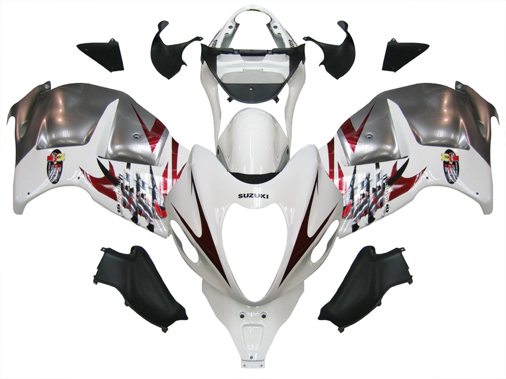 Fairings 1999-2007 سوزوكي GSX1300 هايابوسا أبيض وفضي هايابوسا عام