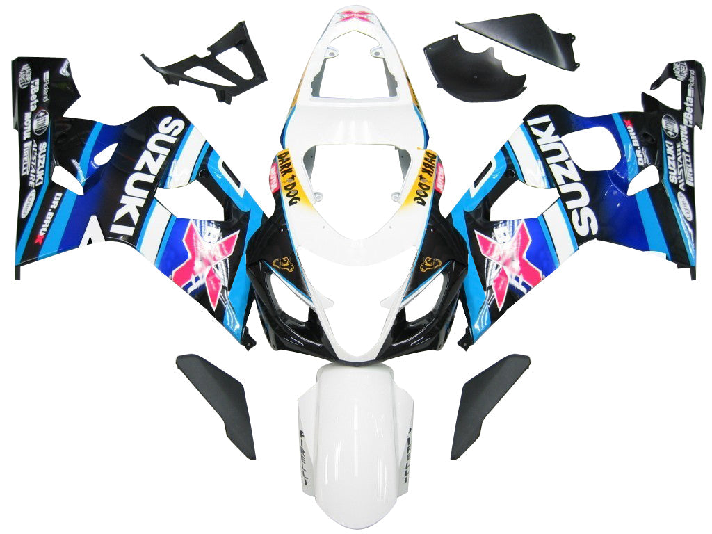 Fairings 2004-2005 سوزوكي GSXR 600 750 أبيض أزرق Brux GSXR عام