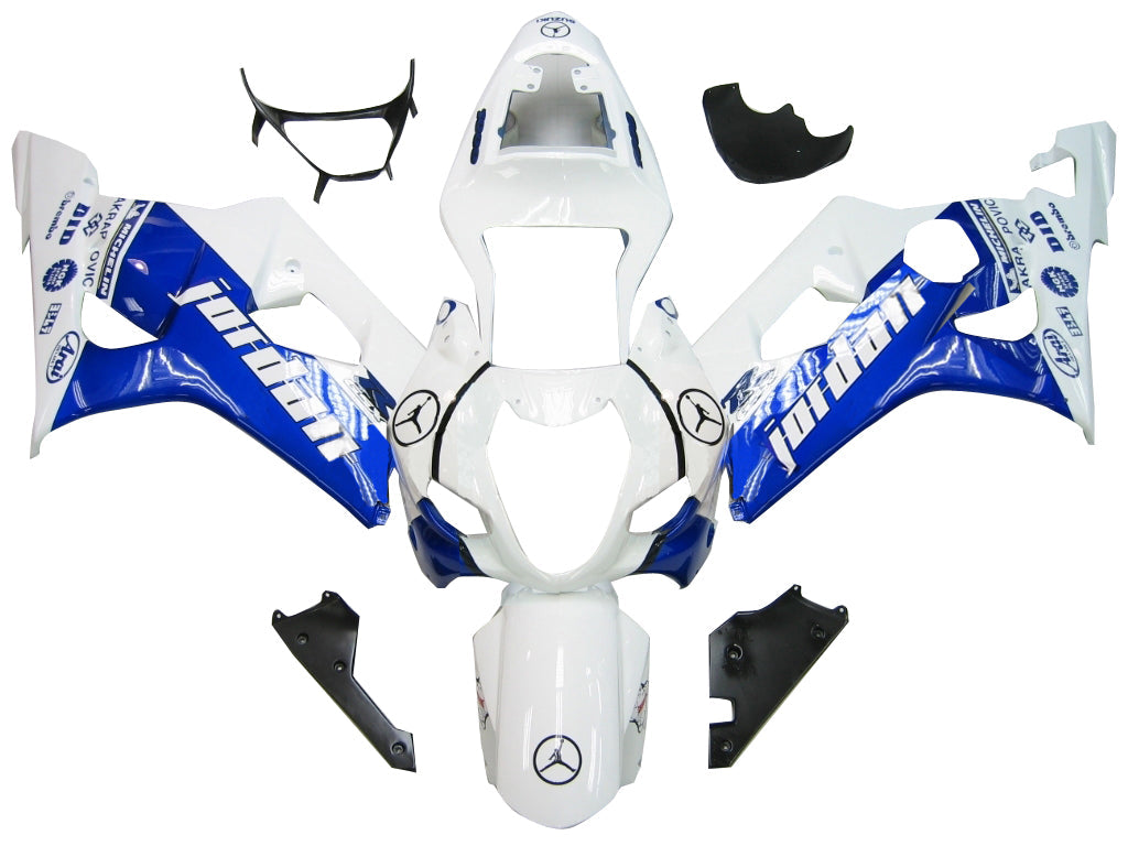 Fairings 2004-2005 سوزوكي GSXR 600 750 أبيض وأزرق الأردن عام