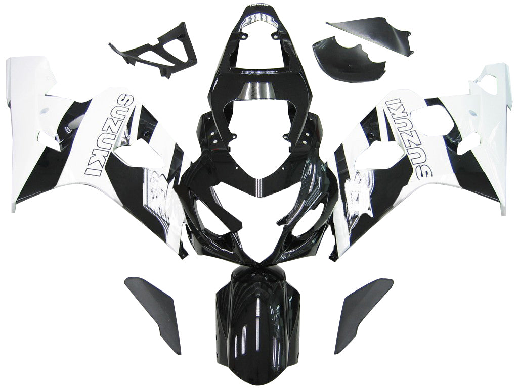 Fairings 2004-2005 سوزوكي GSXR 600 750 أسود أبيض سوزوكي GSXR عام