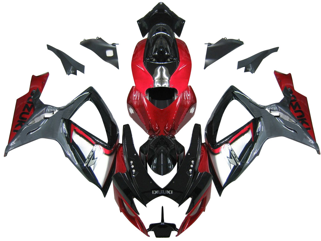 Fairings 2006-2007 Suzuki GSXR 600 750 Red Silver Black GSXR  Generic