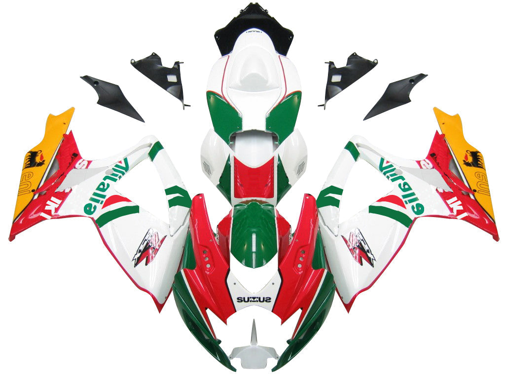 Fairings 2006-2007 Suzuki GSXR 600 750 White Red Green Alitalia  Generic