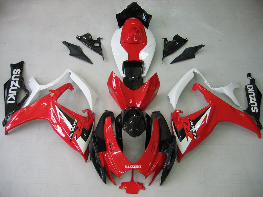 Fairings 2006-2007 سوزوكي GSXR 600 750 أحمر أبيض أسود GSXR