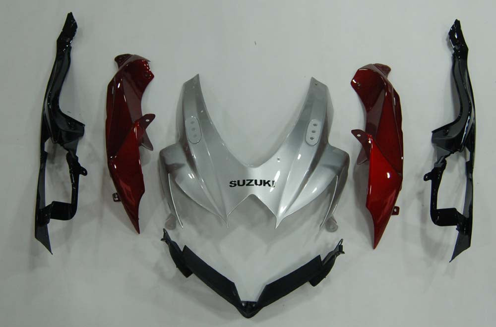 Fairings 2008-2010 Suzuki GSXR 600 750 Silver Red GSXR  Generic