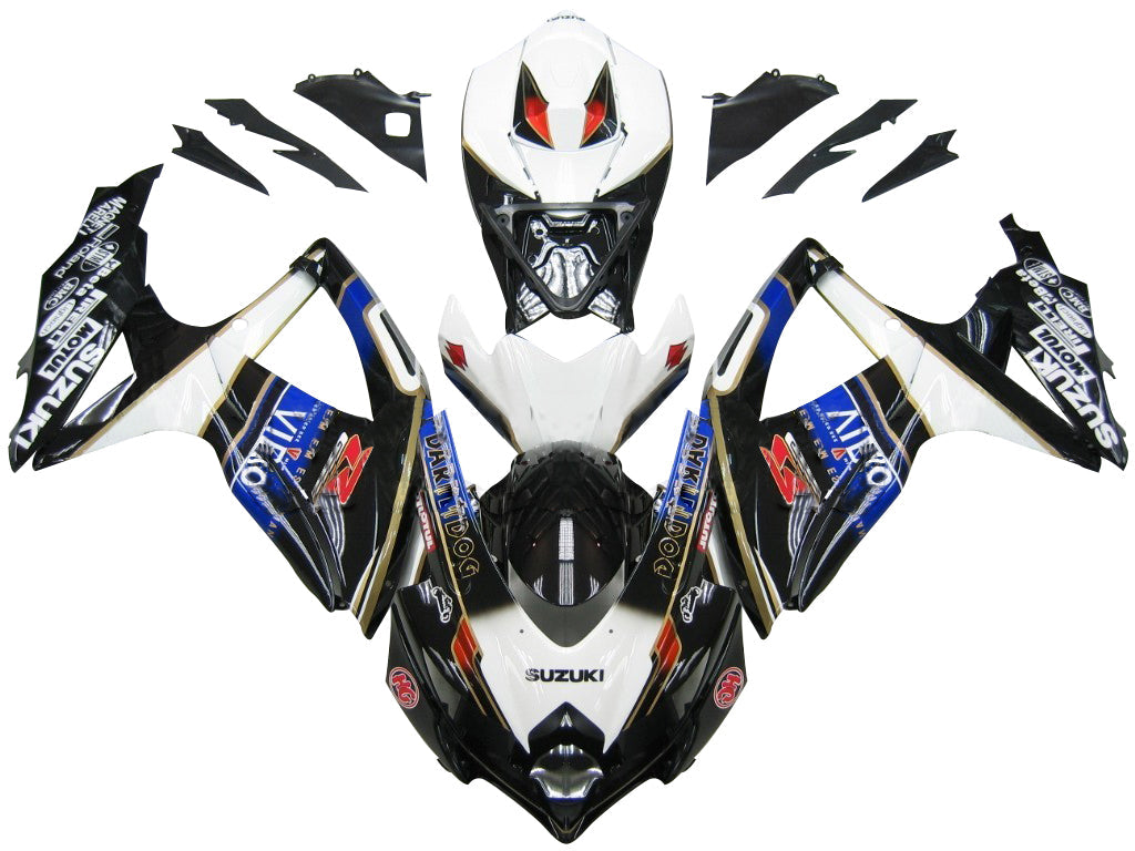 Fairings 2008-2010 Suzuki GSXR 600 750 Black White Suzuki  Generic