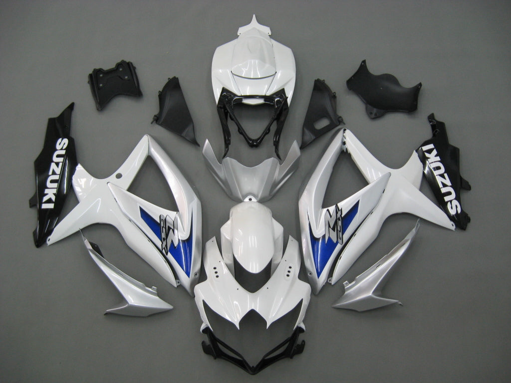 Fairings 2008-2010 Suzuki GSXR 600 750 Silver White GSXR