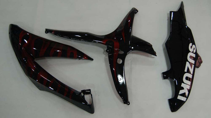 Fairings 2008-2010 Suzuki GSXR 600 750 Black & Red Flame  Generic