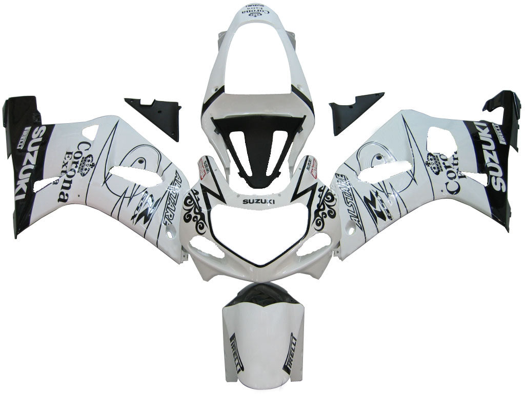 Fairings 2001-2003 Suzuki GSXR 750 White Black Alstare Corona  Generic