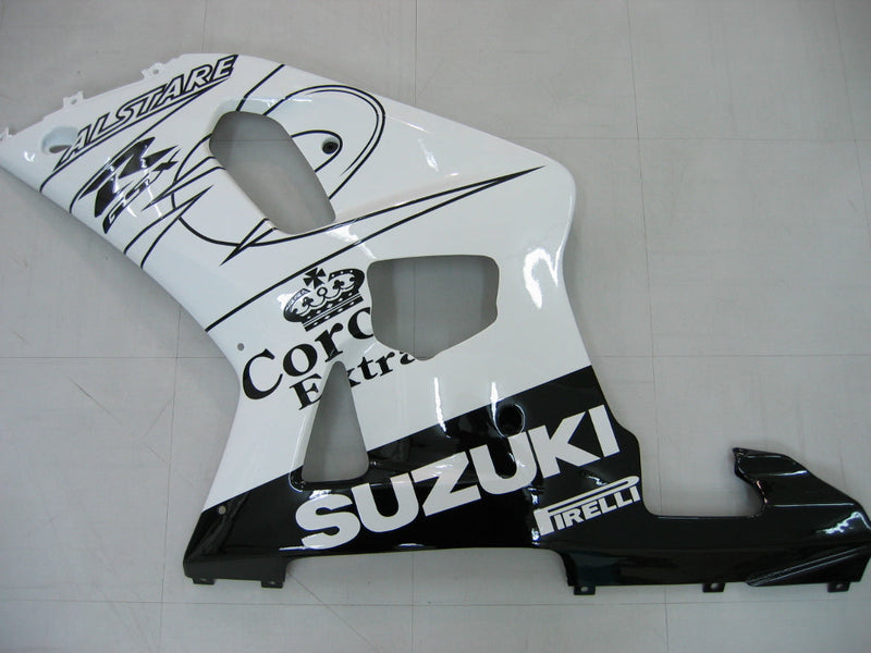 Carenados 2001-2003 Suzuki GSXR 750 Blanco Negro Alstare Corona Genérico