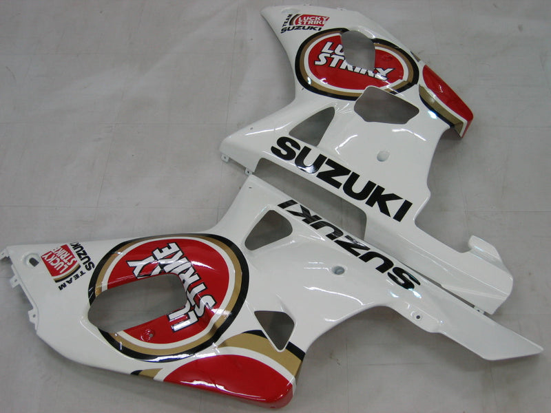 Fairings 2001-2003 Suzuki GSXR 750 White Red Lucky Strike  Generic