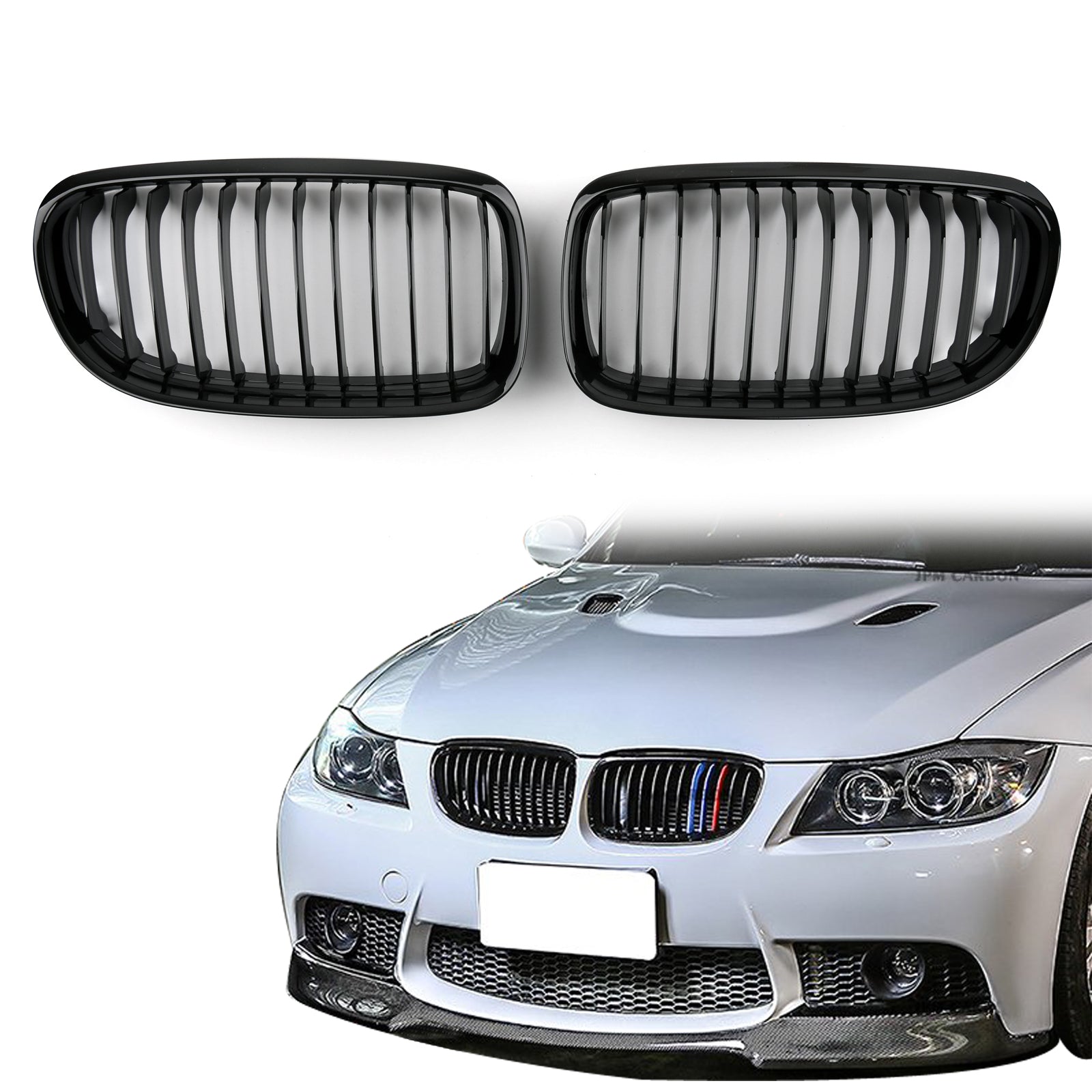 Matte Black Front Kidney Grill Mesh Grille Nose For BMW E90 E91 LCI (2009-2012) Generic