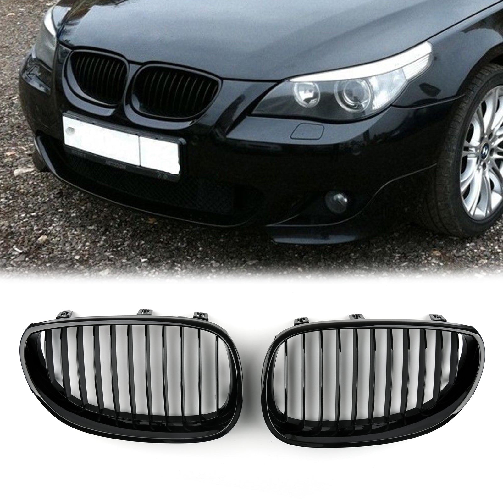 Front Grille / Front Kidney Grill For 2003-2010 BMW E60 E61 5 Series (2003-2010) Generic