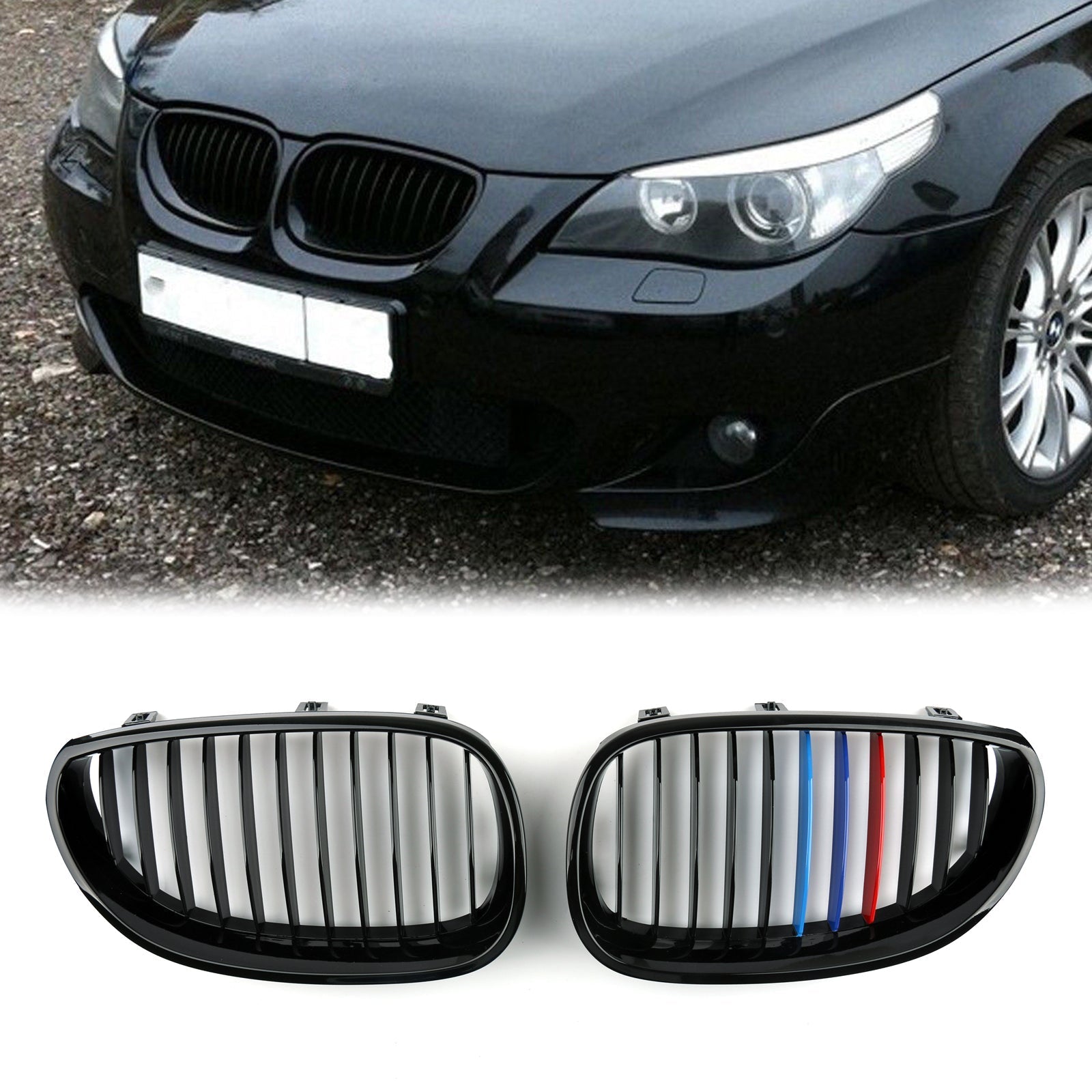 Front Grille / Front Kidney Grill For 2003-2010 BMW E60 E61 5 Series (2003-2010) Generic