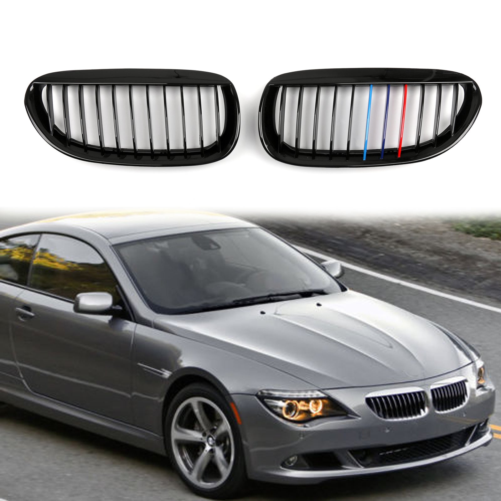 M-Color Matte Black BMW E63 E64 LCI M6 Convertible coupe 63 635 Front Grille