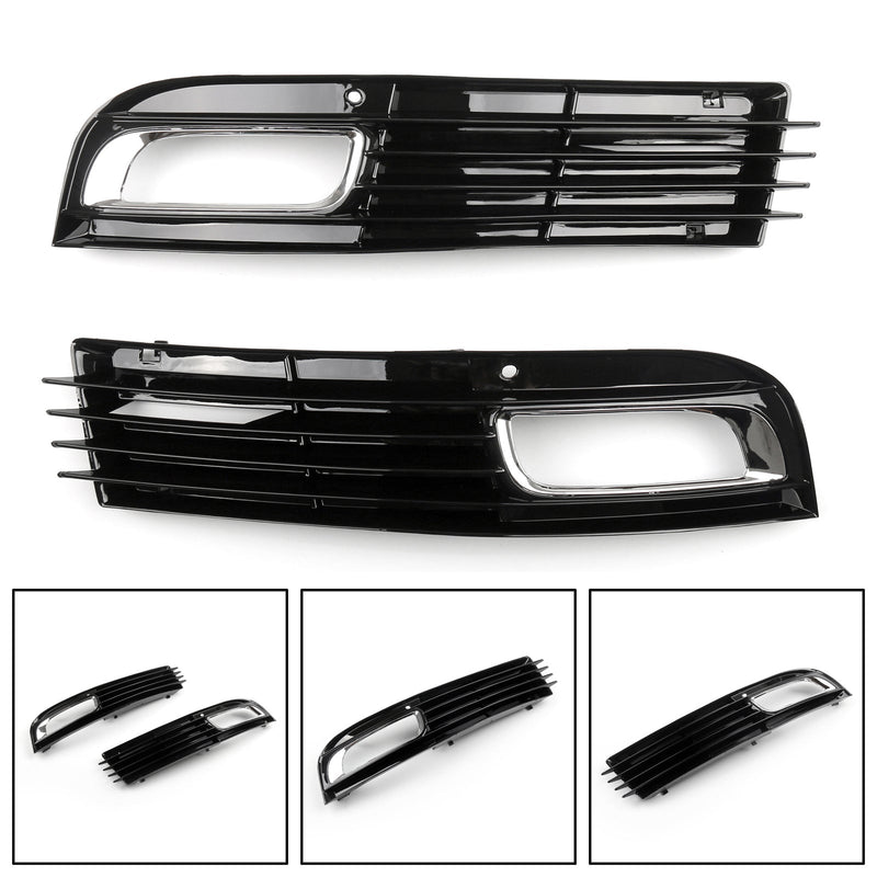 ABS Car Lower Bumper Grille Fog Light Grill w/Chromed For Audi A8 D3 (08-10) Generic