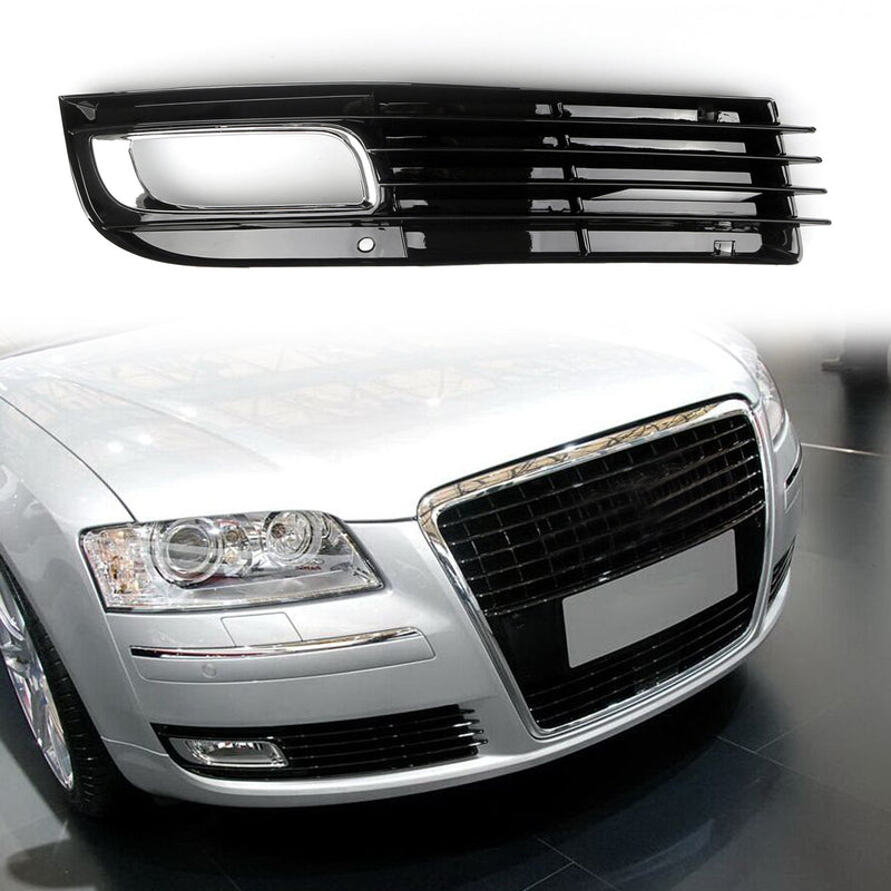ABS Car Lower Bumper Grille Fog Light Grill w/Chromed For Audi A8 D3 (08-10) Generic