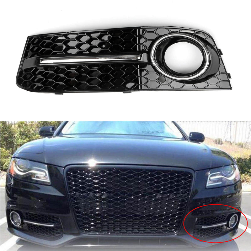 A4 B8 2009-2011 A4 LH Chrome Honey Comb Fog Light Cover Grill Replacement Grille Generic