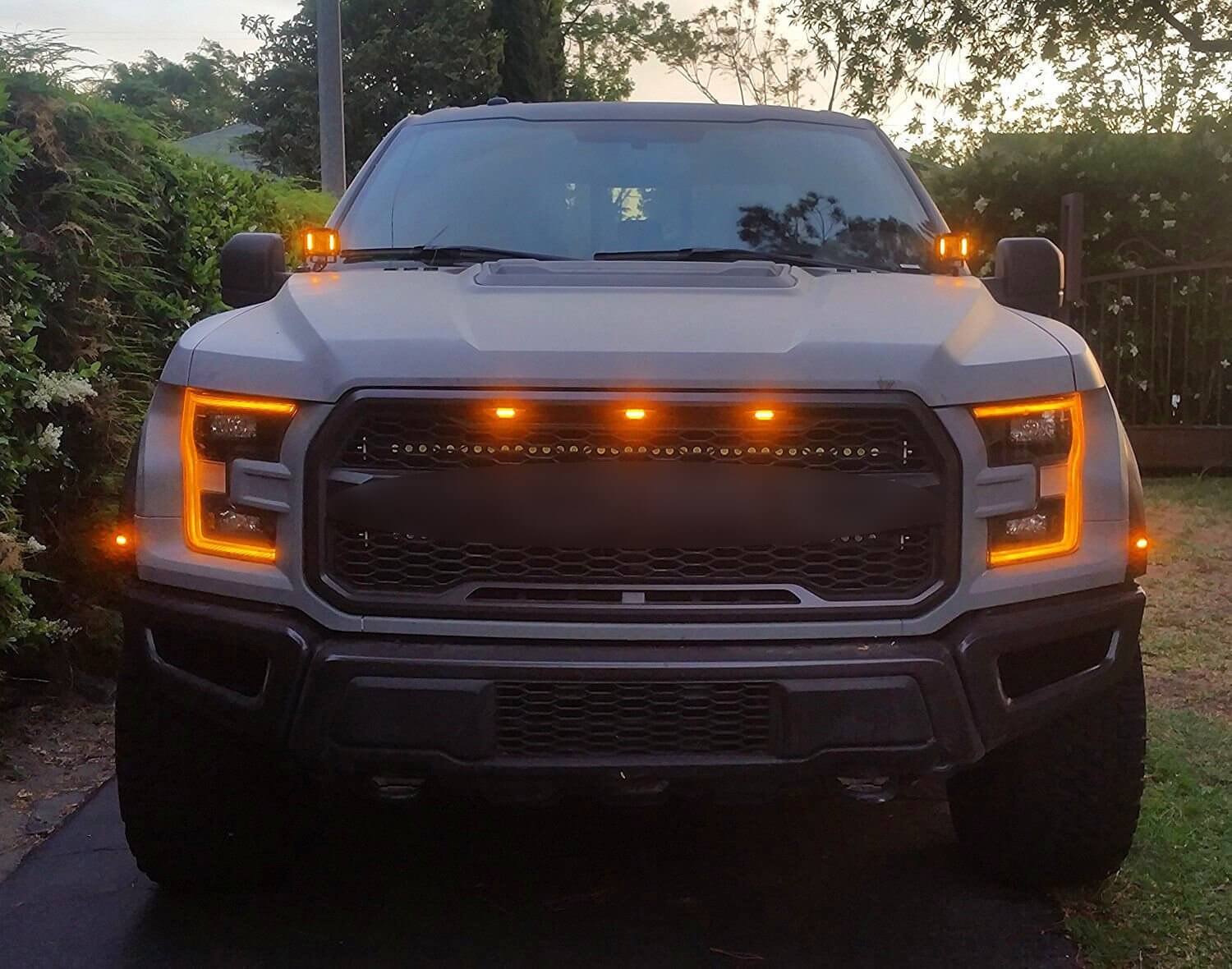 F-150 F150 2015 - 2019 Ford 3X Bumper Grille LED Light Grill استبدال مصبغة Raptor Style عام