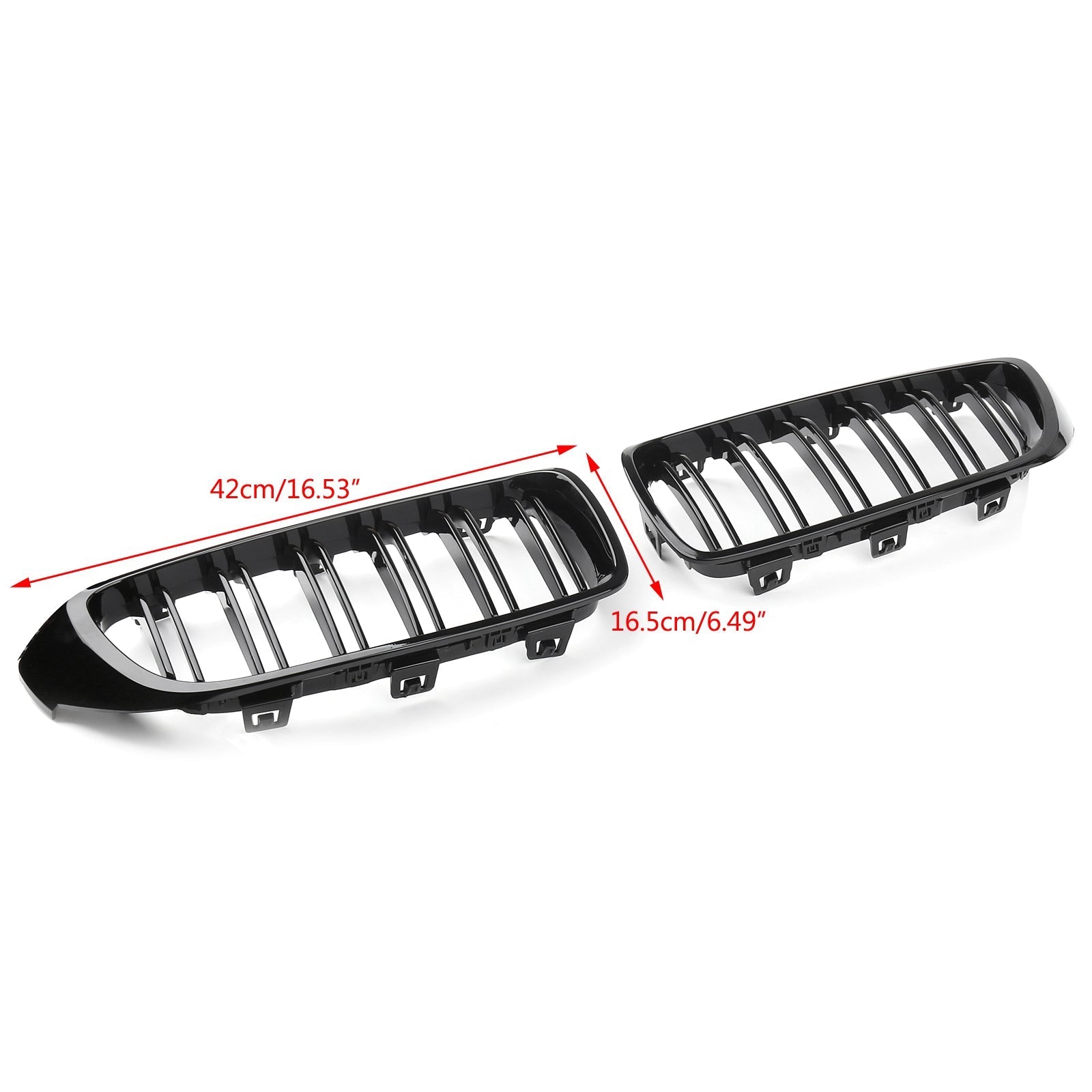 Kidney Grille Dual Slat M4 Sport Grill For BMW F32 F33 F36 F82 (2014+) Gloss Black Generic