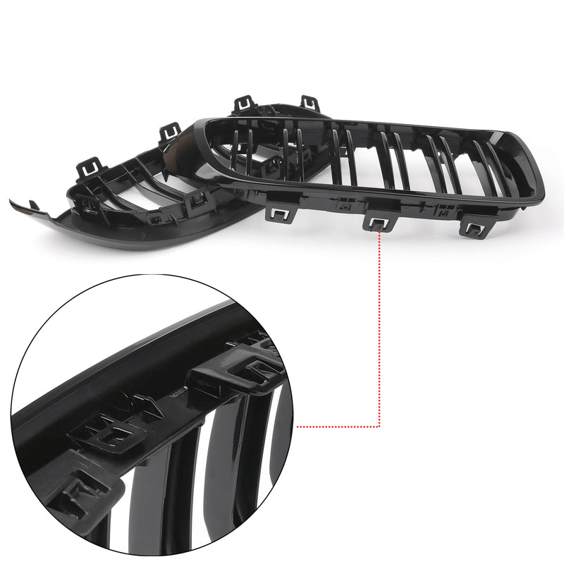 Rejilla de riñón Dual Slat M4 Sport Grill para BMW F32 F33 F36 F82 (2014+) Gloss Black Generic